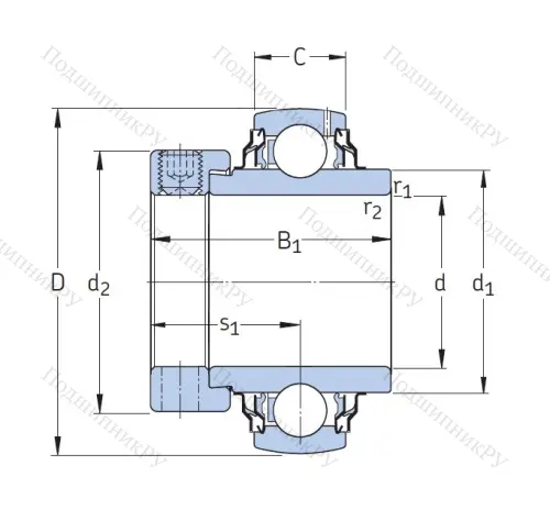 Корпусный подшипник YEL 208-2RF/VL 065 в Омске