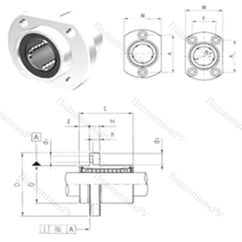 Подшипник шариковый линейный LMHP 6UU от производителя  Samick