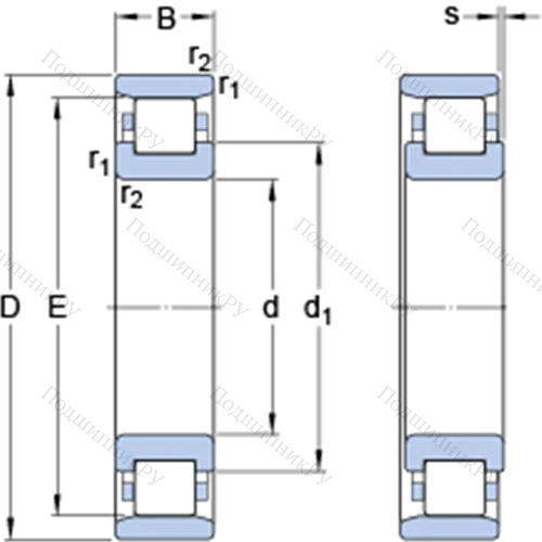 Однорядные цилиндрические роликоподшипники 315913