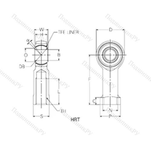 Подшипник скольжения сферический HRT 22 от производителя  NMB