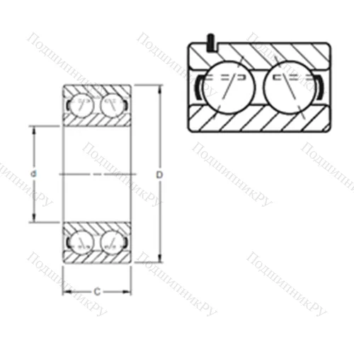 Подшипник шариковый радиально-упорный 5313WG