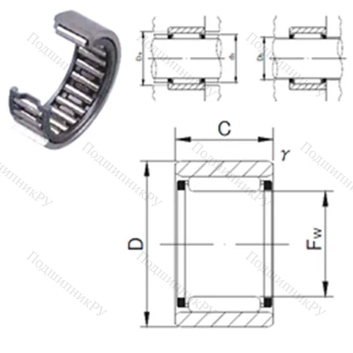 Подшипник игольчатый радиальный RNAF 6138 от производителя  JNS