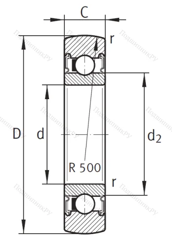 Подшипник LR 604 2RSR HLC от производителя  INA