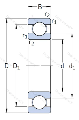 Однорядный шариковый подшипник 6310/C 3 от производителя  SKF