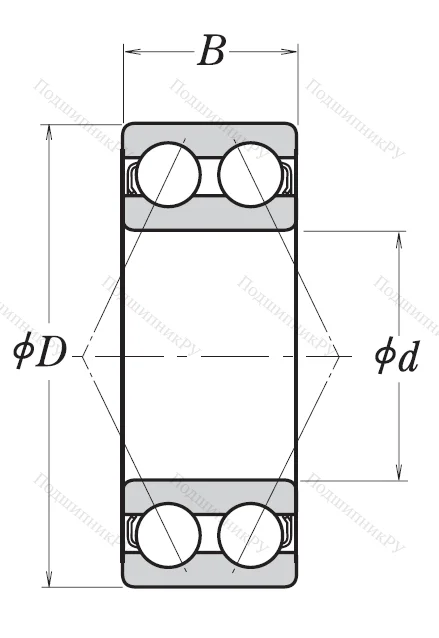 Двухрядный шариковый подшипник 3303 B 2RSRTNG C 3