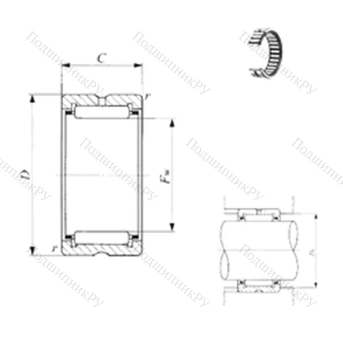 Подшипник игольчатый радиальный TAF 739035 от производителя  IKO