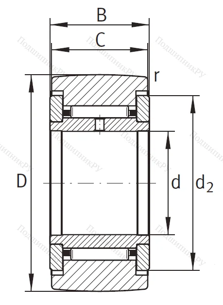Игольчатый подшипник NATR 12