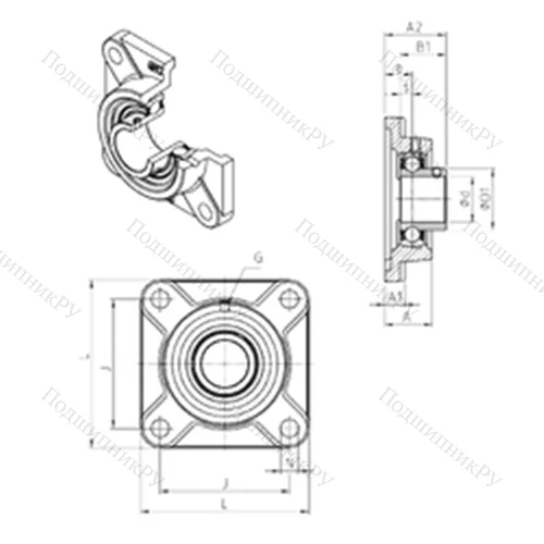 Подшипниковый узел шариковый радиальный USF 204 от производителя  SNR