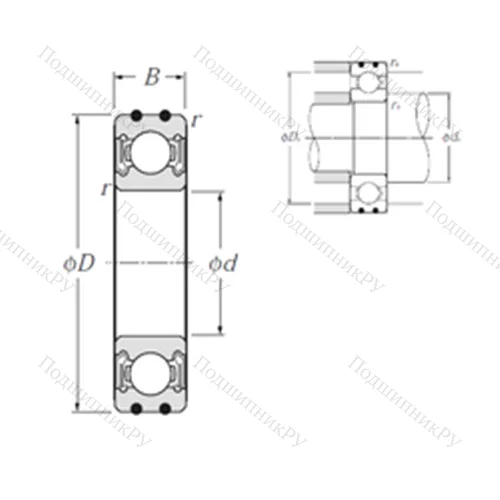 Подшипник шариковый радиальный AC-6002LLB