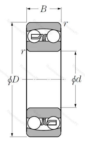 Двухрядный шариковый подшипник 1310 S от производителя  NTN