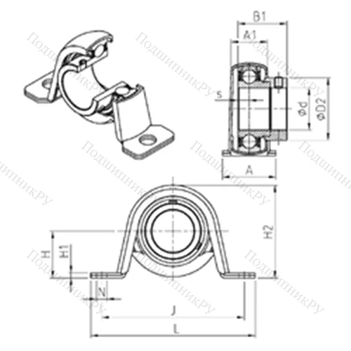 Подшипниковый узел шариковый радиальный ESPP 206 от производителя  SNR