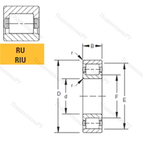 Подшипник роликовый радиальный 105RU 02