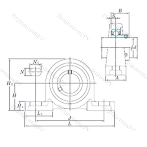 Подшипниковый узел шариковый радиальный BLP 202 от производителя  KOYO
