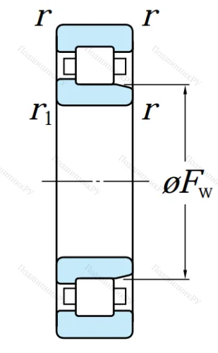 Роликовый цилиндрический подшипник NJ 312 C 3 от производителя  KOYO