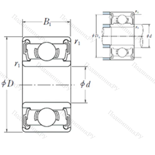 Подшипник шариковый радиальный 688 A DD