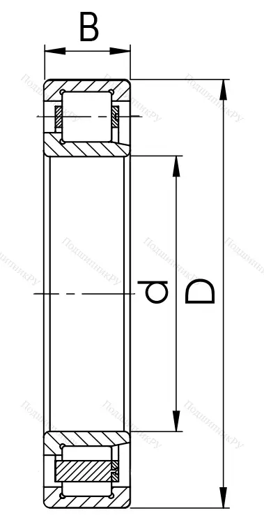 Цилиндрический роликовый подшипник 42212 КМ (NJ 212) в Омске