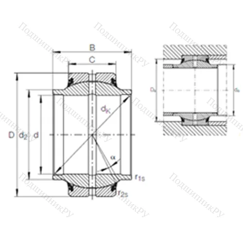 Подшипник скольжения сферический GE 25 HO-2RS