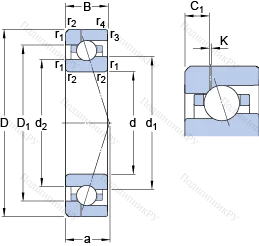 Подшипник 7006 ACE/HCP 4AH 1 в Омске