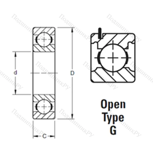 Подшипник шариковый радиальный 206KG
