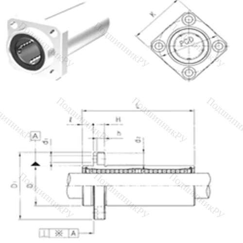 Подшипник шариковый линейный LMEKP 8LUU от производителя  Samick