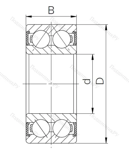 Радиально-упорный шариковый подшипник 3056305 2RS (3305 2RS) в Омске