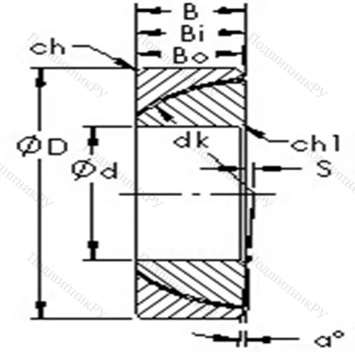 Подшипник скольжения сферический GAC 80N от производителя  AST