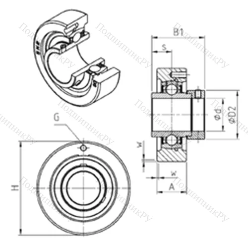 Подшипниковый узел шариковый радиальный EXC 320 от производителя  SNR