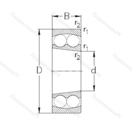 Подшипник шариковый радиальный самоцентрирующийся 1215-K от производителя  NKE Подшипник шариковый радиальный самоцентрирующийся 1215-K от производителя  NKE