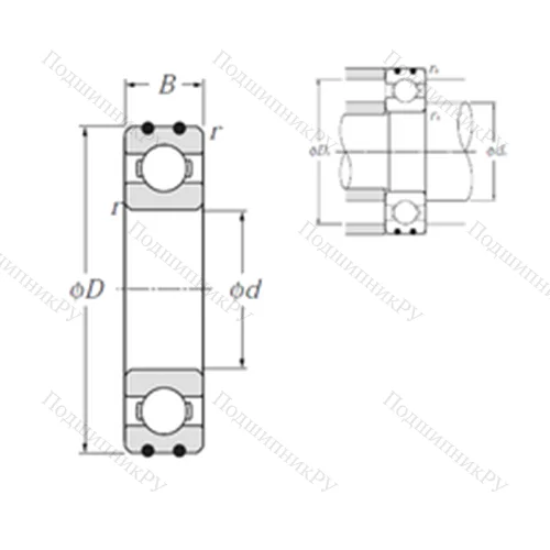Подшипник шариковый радиальный AC-6304