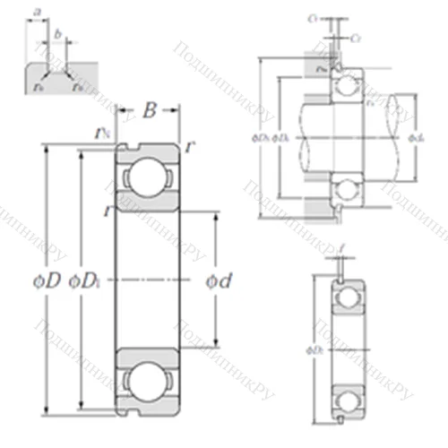 Подшипник шариковый радиальный 6920NR от производителя  NTN
