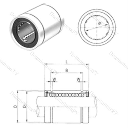 Подшипник шариковый линейный LM 25UU от производителя  Samick