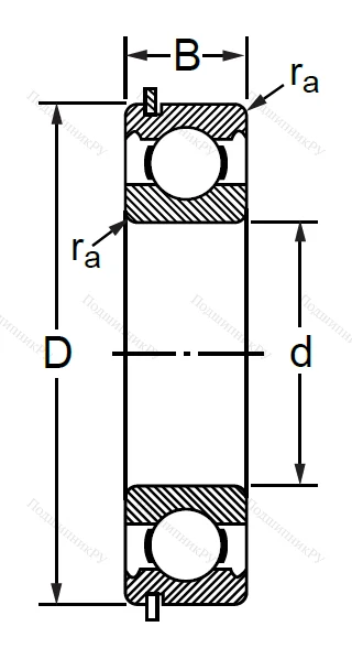 Шариковый однорядный подшипник 50312 (6312 NR) в Омске