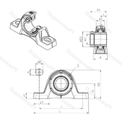 Подшипниковый узел шариковый радиальный EXPE 213 от производителя  SNR