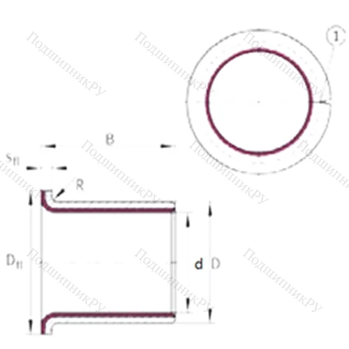 Подшипник скольжения EGF 12170-E 40 от производителя  INA