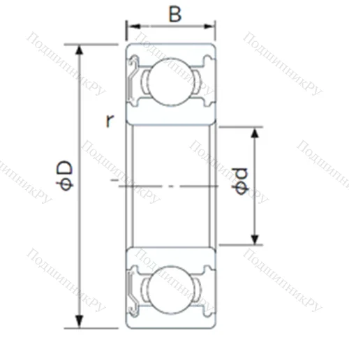 Подшипник шариковый радиальный 1622-Z от производителя  CYSD