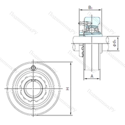 Подшипниковый узел шариковый радиальный UKC 206+H 2306 от производителя  NACHI