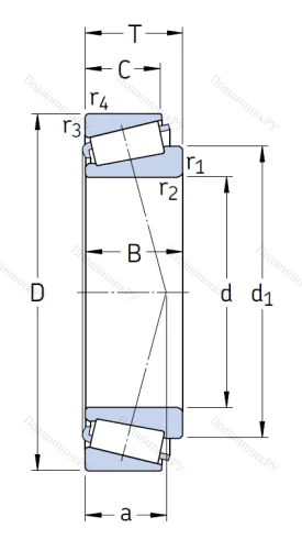 Конический роликовый подшипник 30309 J 2/Q от производителя  SKF