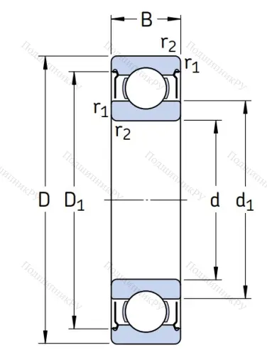 Однорядный шариковый подшипник W 6203 2Z в Омске