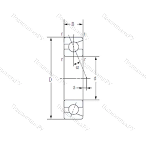 Подшипник шариковый радиально-упорный 7205AC от производителя  NACHI