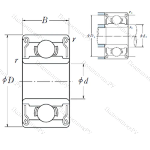 Подшипник шариковый радиальный R 1-5-2RS от производителя  ISO