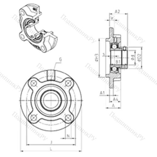Подшипниковый узел шариковый радиальный ESFC 209 от производителя  SNR