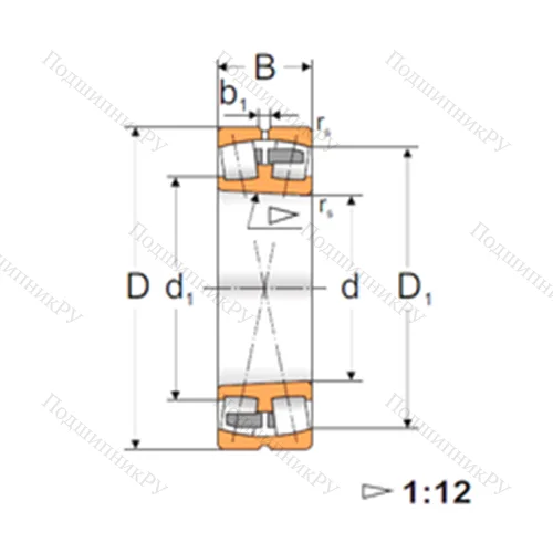 Подшипник роликовый радиальный самоцентрирующийся 22209K от производителя  FBJ