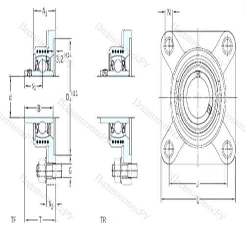 Подшипниковый узел шариковый радиальный FYK 20 TR от производителя  SKF