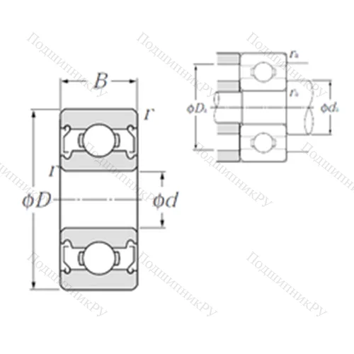 Подшипник шариковый радиальный 60/2,5ZZA