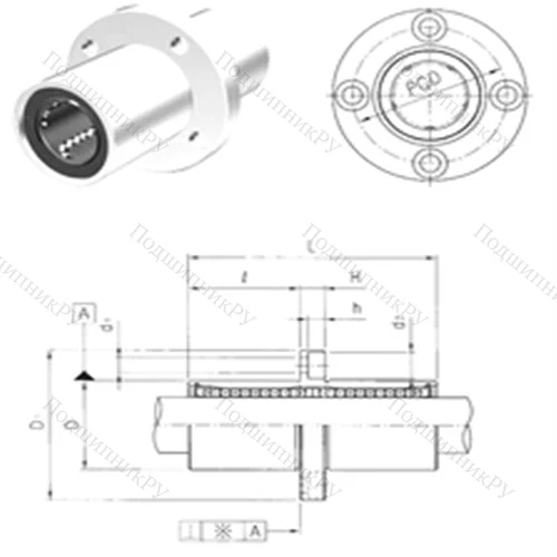 Подшипник шариковый линейный LMFM 30UU от производителя  Samick
