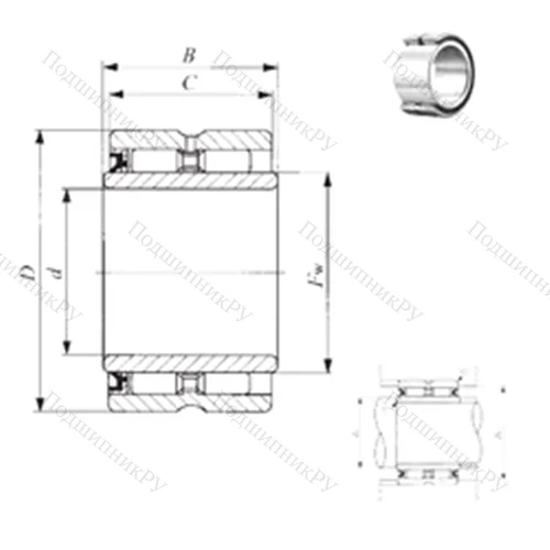 Подшипник игольчатый радиальный GBRI 82016 U