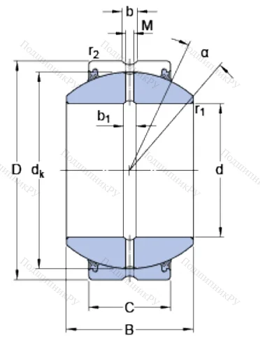 Шарнирный подшипник GEH 70 ES 2RS от производителя  SKF