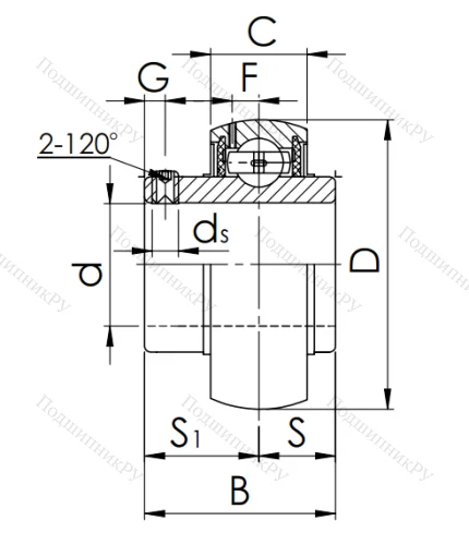 Корпусный подшипник UC 309 (480309 ГОСТ) в Омске