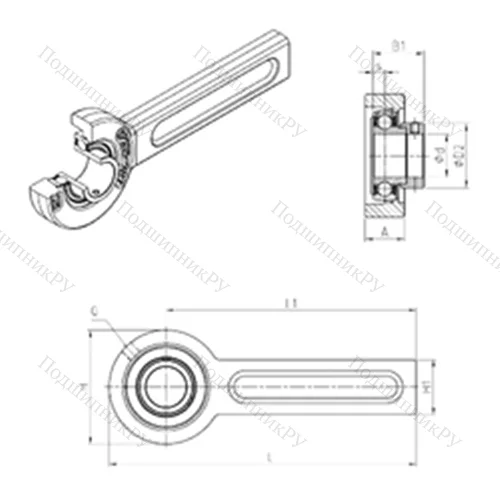 Подшипниковый узел шариковый радиальный ESSP 203 от производителя  SNR