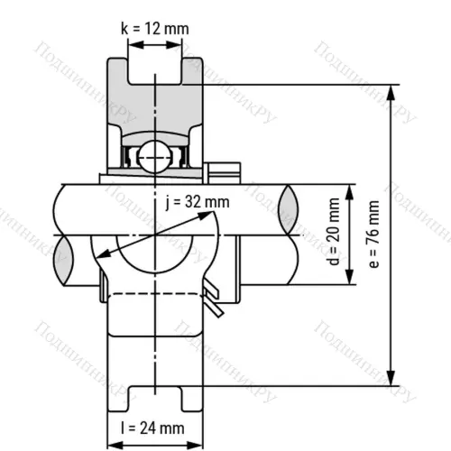 Подшипниковый узел UKT 205 - Вал: 20 мм от производителя  LPZ